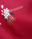 卒業式袴レンタルNo.510[Lサイズ][シンプル]赤地・桜・櫛・こっぽり